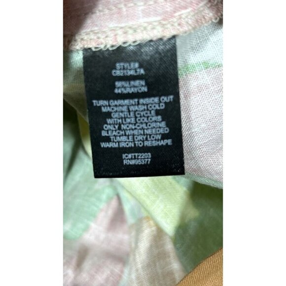 Sanctuary Perfect Time Top Linen Blend Floral Square Neck Beachy Summer Size M - Picture 4 of 4